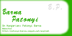 barna patonyi business card